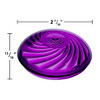 Purple TL47 swirl-patterned cabochon fixture cap with detailed dimensions. The cap measures 2 7/16 inches in diameter and 13/16 inches in height, featuring a textured spiral design for carnival and amusement lighting applications.