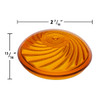 Orange TL47 swirl-patterned cabochon fixture cap with detailed dimensions. The cap measures 2 7/16 inches in diameter and 13/16 inches in height, featuring a textured spiral design for carnival and amusement lighting applications.