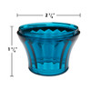 Teal U90 E14 cabochon fixture base with a flared, faceted design for light diffusion. The dimensions are labeled as 2 3/8 inches wide and 1 3/4 inches tall, making it suitable for carnival and amusement lighting applications.