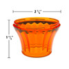 Orange U90 E14 cabochon fixture base with a flared, faceted design for light diffusion. The dimensions are labeled as 2 3/8 inches wide and 1 3/4 inches tall, making it suitable for carnival and amusement lighting applications.
