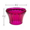 Fuchsia U90 E14 cabochon fixture base with a flared, faceted design for light diffusion. The dimensions are labeled as 2 3/8 inches wide and 1 3/4 inches tall, making it suitable for carnival and amusement lighting applications.