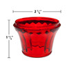 Red U90 E14 cabochon fixture base with a flared, faceted design for light diffusion. The dimensions are labeled as 2 3/8 inches wide and 1 3/4 inches tall, making it suitable for carnival and amusement lighting applications.