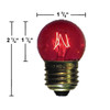 7.5 watt S11 Medium Base Transparent Red