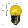 7.5 watt S11 Medium Base Transparent Yellow