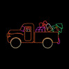8' LED Rope Light Truck With Presents Silhouette Motif Display (100MOL800)