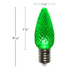 The picture portrays a green C9 LED Christmas light with an E17 base. This energy-efficient LED bulb is specifically designed for holiday lighting purposes. The C9 size offers a classic and timeless appearance, while the vibrant green color adds a refreshing and lively touch to your Christmas decorations. With an E17 base, these lights are easy to install, allowing you to seamlessly integrate them into your existing light strings or use them individually. Whether used indoors or outdoors, these green C9 LED Christmas lights with an E17 base will create a festive and enchanting atmosphere, infusing your holiday display with a cheerful and vibrant glow.