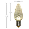 The picture showcases a C9 LED Christmas light bulb in a sun-warm white color with an E17 base. This energy-efficient LED bulb is specifically designed for holiday lighting. The C9 size provides a classic and nostalgic appearance, while the sun-warm white color emits a cozy and inviting glow reminiscent of a sunny winter day. The E17 base ensures easy installation, allowing you to seamlessly incorporate these lights into your existing light strings or use them individually. Whether used indoors or outdoors, these sun-warm white C9 LED Christmas lights with an E17 base will create a warm and welcoming atmosphere, adding a touch of elegance and tranquility to your holiday display.