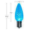 The picture depicts a teal-colored C9 LED Christmas light bulb with an E17 base. This energy-efficient LED bulb is specifically designed for holiday lighting purposes. The C9 size provides a classic and timeless look, while the unique teal color adds a vibrant and eye-catching element to your Christmas decorations. The E17 base ensures easy installation, allowing you to seamlessly integrate these lights into your existing light strings or use them individually. Whether used indoors or outdoors, these teal C9 LED Christmas lights with an E17 base will create a captivating and enchanting atmosphere, adding a splash of color and charm to your holiday display.