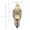 100C7MSMD: C7 E12 Faceted LED Bulbs 25 Per Pack
