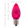 The picture showcases a set of C7 LED E12 Faceted MINLEON Retrofit Christmas Bulbs in a vibrant and festive red color. These bulbs seamlessly combine the timeless elegance of faceted design with the energy efficiency and long-lasting performance of LED technology.