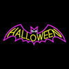 Neon Halloween Bat with Words