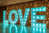 4' tall x 12' wide LED or incandescent Bulb LOVE Marquee Wedding Letters Right