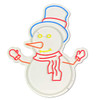 The photo depicts a charming 30" LED Neon Happy Snowman display against a festive backdrop. The snowman's vibrant LED lights shine brightly, illuminating its cheerful features and creating a warm, inviting glow. The snowman's transparent acrylic backing, cut to shape, enhances its whimsical appearance, adding a modern twist to the traditional holiday decoration. Set against a backdrop of festive decorations, including twinkling lights and sparkling ornaments, the LED Neon Happy Snowman display adds a touch of enchantment to the scene. Whether placed by the fireplace, nestled among greenery, or showcased in a storefront window, this charming display is sure to spread holiday cheer and delight all who behold it.