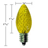 The image showcases a yellow Up North C7 E12 base 120V bulbs neatly arranged. Each bulb has a classic, small, flame-shaped design with a clear plastic exterior, allowing the filament inside to be clearly visible. The bulbs are designed with an E12 base, ensuring compatibility with standard light fixtures. The overall presentation is clean and practical, ideal for both residential and commercial use.