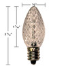 The image showcases a warm white Up North C7 E12 base 120V bulbs neatly arranged. Each bulb has a classic, small, flame-shaped design with a clear plastic exterior, allowing the filament inside to be clearly visible. The bulbs are designed with an E12 base, ensuring compatibility with standard light fixtures. The overall presentation is clean and practical, ideal for both residential and commercial use.