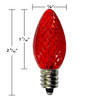 The image showcases a red Up North C7 E12 base 120V bulbs neatly arranged. Each bulb has a classic, small, flame-shaped design with a clear plastic exterior, allowing the filament inside to be clearly visible. The bulbs are designed with an E12 base, ensuring compatibility with standard light fixtures. The overall presentation is clean and practical, ideal for both residential and commercial use.