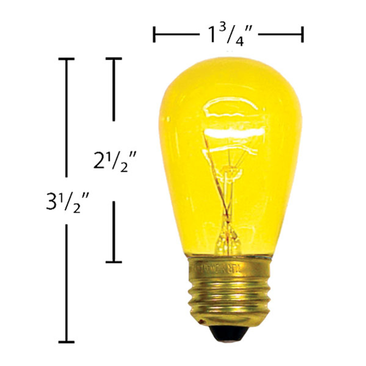 iDea Luce サテンバルーンブルゾン イエロー S14 E27 Transparent Sign Bulb 20 Per Pack