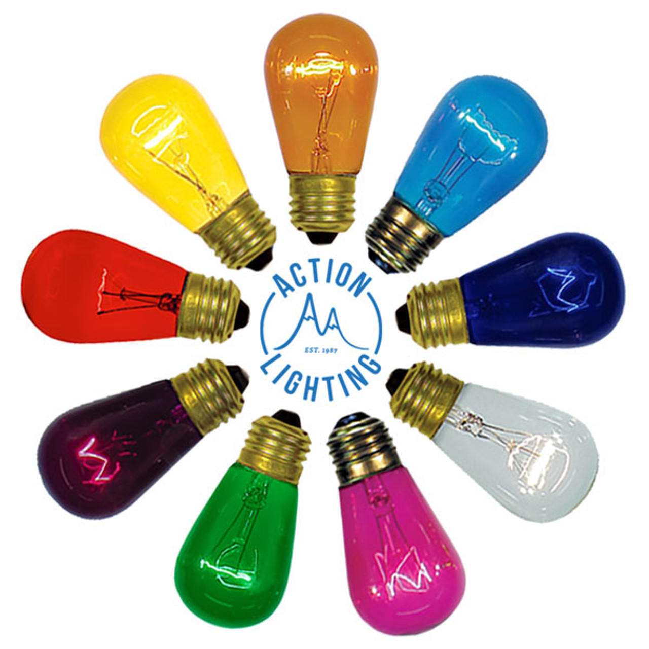 iDea Luce サテンバルーンブルゾン イエロー LUXRITE S14 Edison LED Yellow Light Bulbs, 0.5W, Colored LED