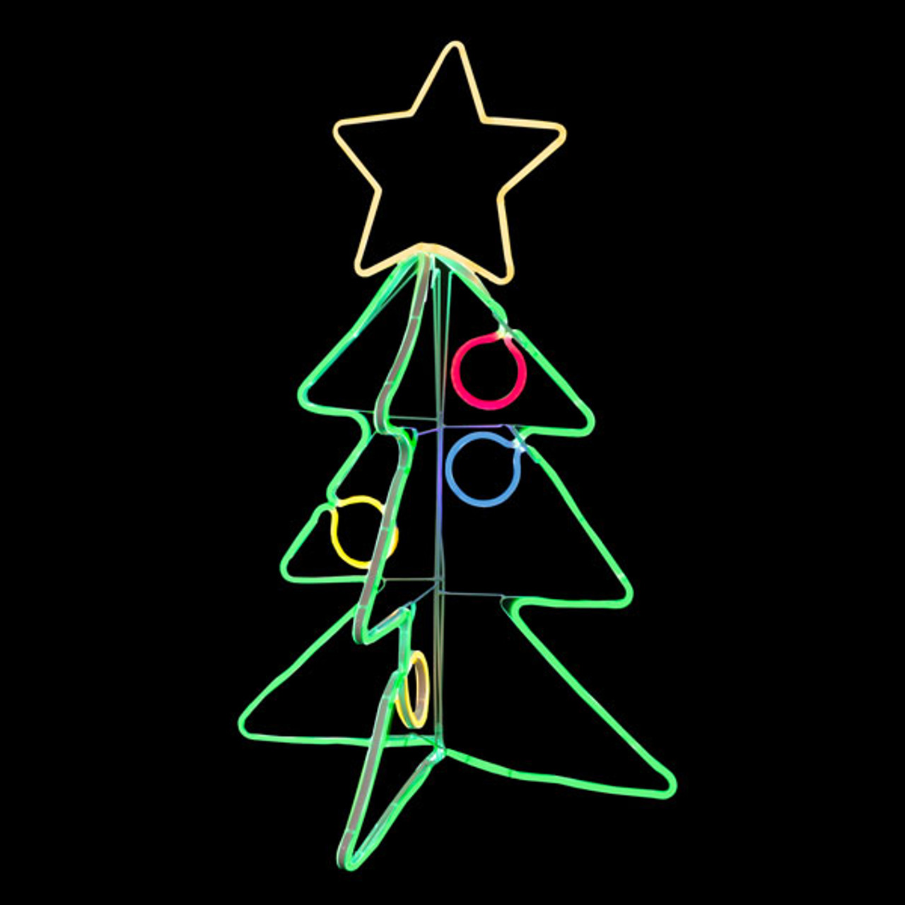 34" LED Neon 3D Christmas Tree Motif Display (100MONTREE-3D) - Action Lighting™, Inc.