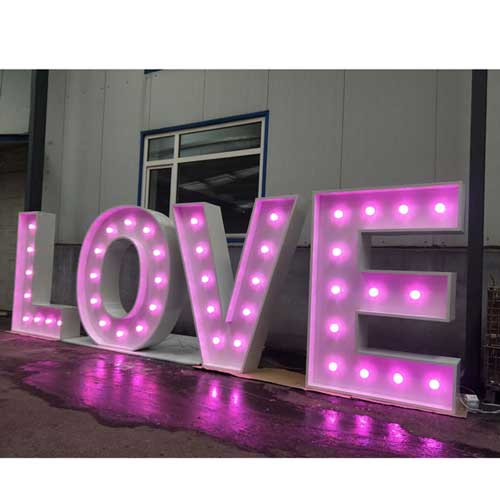 LED Marquee Letters for Weddings - 4' Tall x 12' Wide LOVE