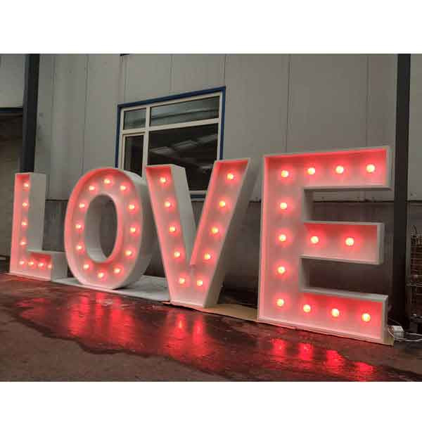 LED Marquee Letters for Weddings - 4' Tall x 12' Wide LOVE