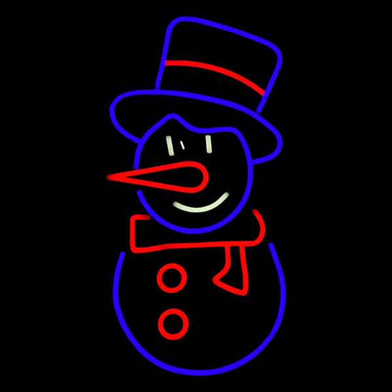 neon snowman light