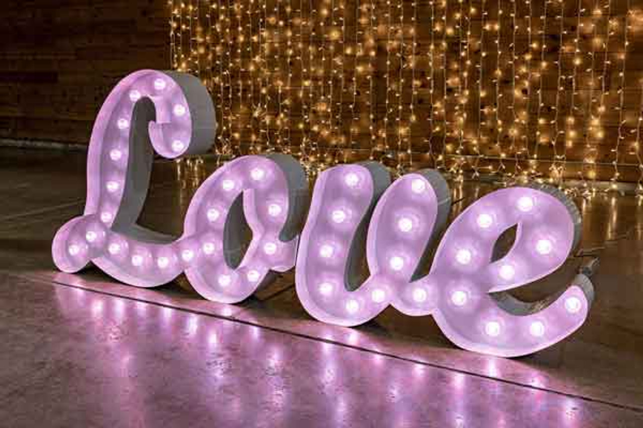 68 x 120 Cursive LOVE RGBW Marquee Wedding Letters (102LOVE-J)
