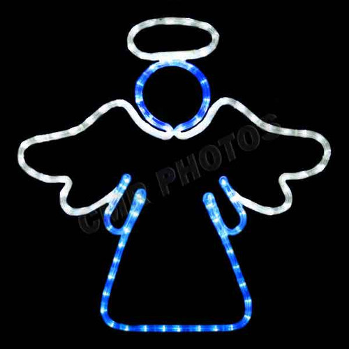 6' LED Rope Light Life-Size Standing Angel Silhouette Motif