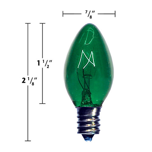 7 watt C7 Transparent Green