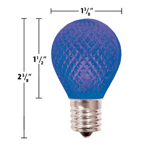 Orange LED light bulb with a textured, faceted surface designed to enhance light diffusion. The bulb is labeled with dimensions: approximately 2 3/8 inches in total height and 1 3/8 inches in diameter, with a E17 screw base for easy installation. Orange LED light bulb with a textured, faceted surface designed to enhance light diffusion. The bulb is labeled with dimensions: approximately 2 3/8 inches in total height and 1 3/8 inches in diameter, with a E17 screw base for easy installation.