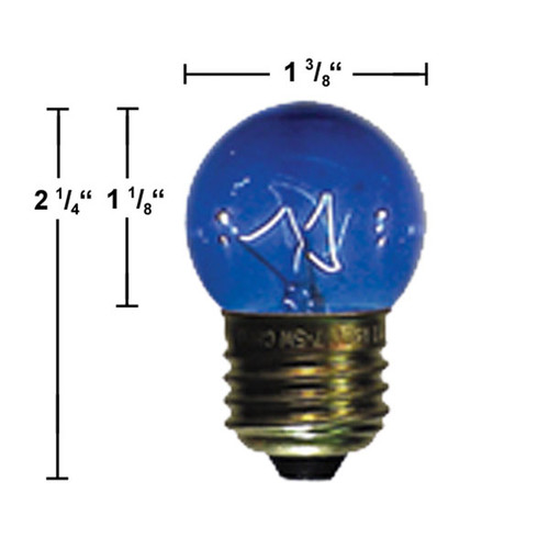 7.5 watt S11 Medium Base Transparent Blue