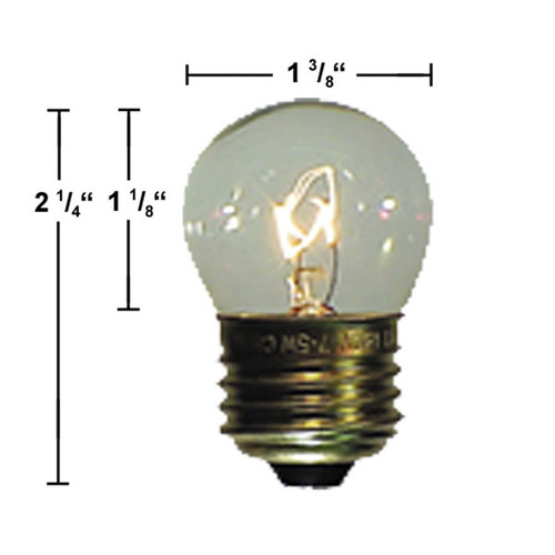 7.5 watt S11 Medium Base Transparent Clear