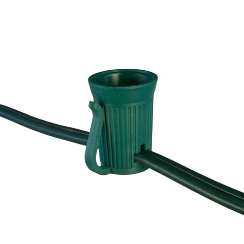 25' C9 Light String - Green Wire - 25 Sockets - 12 Spacing