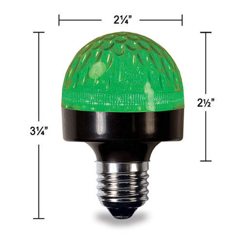 LED G20  RetroFit DOME Medium Base Bulb  - Green LED G20  RetroFit DOME Medium Base Bulb  - Green