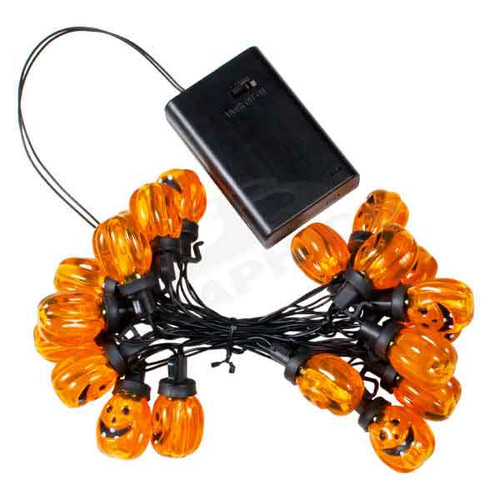 LED Pumpkin Battery Powered Mini Light Set  - 102BLPUMPKIN