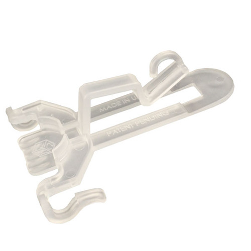 The image shows a transparent plastic C7/C9 string light mounting clip designed for attaching holiday lights to gutters and shingles. The clip features multiple hooks and slots to securely hold the light socket and wire in place, ensuring a neat and stable installation. Its versatile design allows it to grip both the edge of a roof shingle or the lip of a rain gutter, making it ideal for decorating rooflines during festive seasons. The clip is lightweight, durable, and easy to install or remove. The image shows a transparent plastic C7/C9 string light mounting clip designed for attaching holiday lights to gutters and shingles. The clip features multiple hooks and slots to securely hold the light socket and wire in place, ensuring a neat and stable installation. Its versatile design allows it to grip both the edge of a roof shingle or the lip of a rain gutter, making it ideal for decorating rooflines during festive seasons. The clip is lightweight, durable, and easy to install or remove.