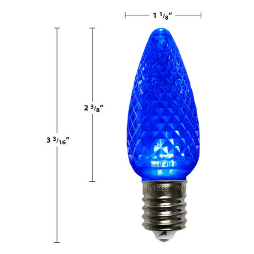 100C9MSMD: C9 E17 Faceted LED Bulbs 25 Per Pack