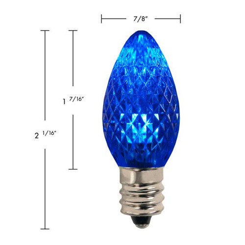 100C7MSMD: C7 E12 Faceted LED Bulbs 25 Per Pack