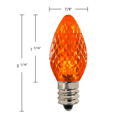 100C7MSMD: C7 E12 Faceted LED Bulbs 25 Per Pack