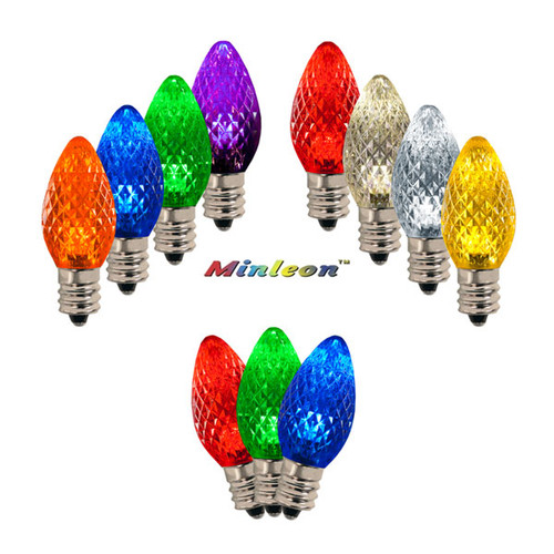 100C7MSMD: C7 E12 Faceted LED Bulbs 25 Per Pack