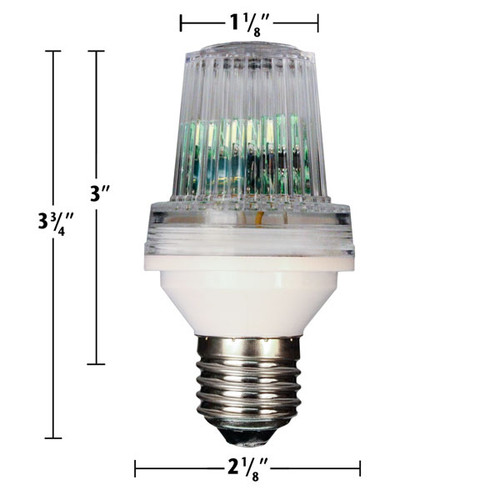The image shows a set of five E27 tower LED strobe lights, each featuring a standard E27 screw base for easy installation into common light sockets. The strobes have a ribbed, cylindrical lens design that enhances light dispersion and visibility. They come in five distinct colors—amber (yellow), clear (white), green, blue, and red—commonly used in industrial, warning, or signaling applications. These LED strobes provide high-intensity flashing light for alert or notification purposes, and their durable plastic housings are designed to withstand frequent use in various environments.