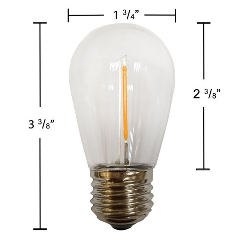 227LED1FS14/WWP: S14 E27 Single Filament LED Patio / Bistro / Sign Bulbs
