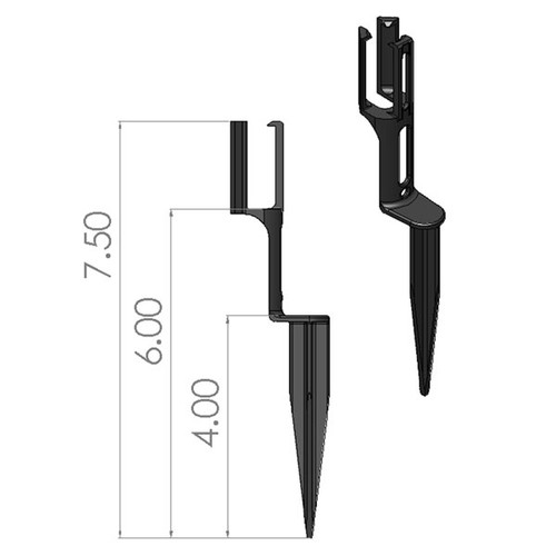 Perimeter Yard Stakes  - Dimensions for 7.5" Perimeter Yard Stakes  - Dimensions for 7.5"
