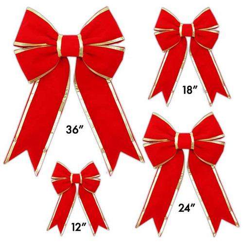 Elevate your holiday décor with our exquisite Commercial Red Velvet Bow, adorned with elegant silver or gold trim. Crafted to perfection, this bow adds a touch of festive sophistication to any setting. Make a statement and infuse your space with the spirit of the season. Elevate your holiday décor with our exquisite Commercial Red Velvet Bow, adorned with elegant silver or gold trim. Crafted to perfection, this bow adds a touch of festive sophistication to any setting. Make a statement and infuse your space with the spirit of the season.