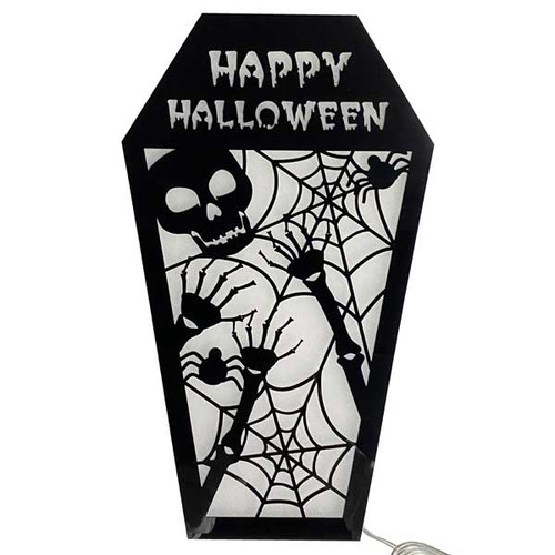 Step into a world of whimsical spookiness with our Happy Halloween LED Casket! This captivating photo captures the essence of the season, showcasing a delightful casket adorned with vibrant LED lights. The illuminating glow of the LEDs creates a magical atmosphere, making this casket the perfect centerpiece for your Halloween decor. Bring joy to the frightful festivities with this unique and happy addition to your seasonal celebrations. Get ready to light up Halloween with laughter and enchantment! Step into a world of whimsical spookiness with our Happy Halloween LED Casket! This captivating photo captures the essence of the season, showcasing a delightful casket adorned with vibrant LED lights. The illuminating glow of the LEDs creates a magical atmosphere, making this casket the perfect centerpiece for your Halloween decor. Bring joy to the frightful festivities with this unique and happy addition to your seasonal celebrations. Get ready to light up Halloween with laughter and enchantment!