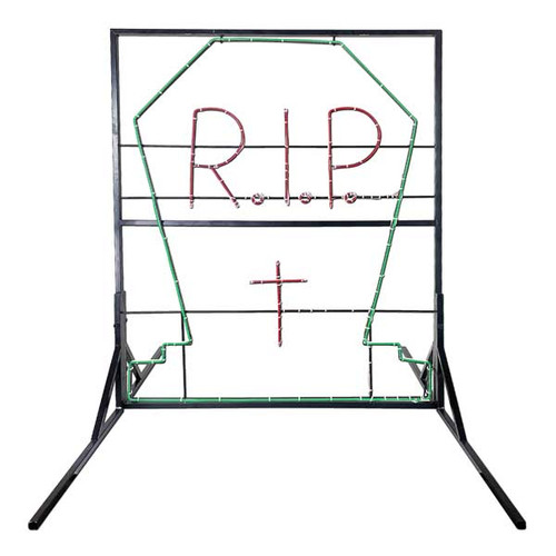 Behold the chilling glow of our 48" Tall LED Neon RIP Tombstone. Standing tall and imposing, this eerie monument is adorned with vibrant LED neon lights that cast an otherworldly glow. The inscription 'RIP' adds to the haunting ambiance, making it a perfect centerpiece for your Halloween décor. Whether displayed indoors or outdoors, this tombstone commands attention and sets a spine-chilling mood for your haunted festivities. Behold the chilling glow of our 48" Tall LED Neon RIP Tombstone. Standing tall and imposing, this eerie monument is adorned with vibrant LED neon lights that cast an otherworldly glow. The inscription 'RIP' adds to the haunting ambiance, making it a perfect centerpiece for your Halloween décor. Whether displayed indoors or outdoors, this tombstone commands attention and sets a spine-chilling mood for your haunted festivities.