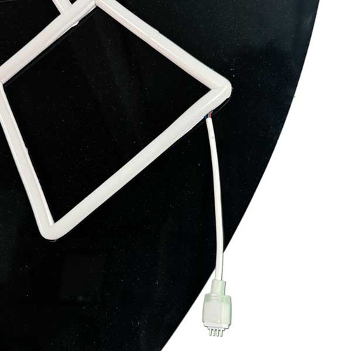 The 4ft RGB Neon Roller Skate Sign in all its vibrant glory. The sign features a classic roller skate design illuminated by bright, colorful neon lights. The neon tubing outlines the roller skate, with intricate details like the wheels, laces, and boot accents vividly displayed. Attached to the sign is a black power cord, ensuring a steady supply of electricity. Alongside the cord is an attached controller, sleek and compact, allowing for easy customization of the RGB lighting effects. The controller features multiple buttons, enabling users to switch between colors and light patterns effortlessly. The 4ft RGB Neon Roller Skate Sign in all its vibrant glory. The sign features a classic roller skate design illuminated by bright, colorful neon lights. The neon tubing outlines the roller skate, with intricate details like the wheels, laces, and boot accents vividly displayed. Attached to the sign is a black power cord, ensuring a steady supply of electricity. Alongside the cord is an attached controller, sleek and compact, allowing for easy customization of the RGB lighting effects. The controller features multiple buttons, enabling users to switch between colors and light patterns effortlessly.