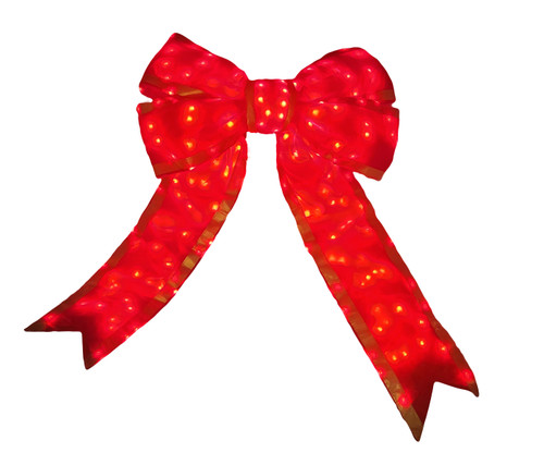 Lighted bow with lights showing