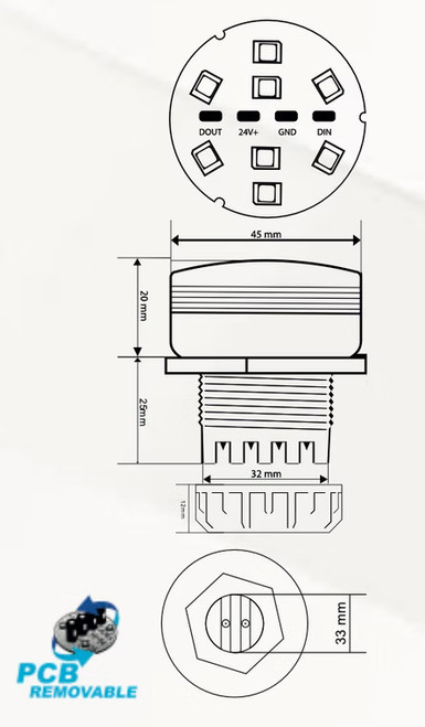 24 RGB SMD DC 24V IP67 PIXEL CAB