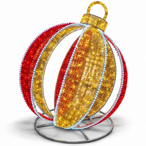 Striped Christmas Ornament LED Display 7'4" Tall